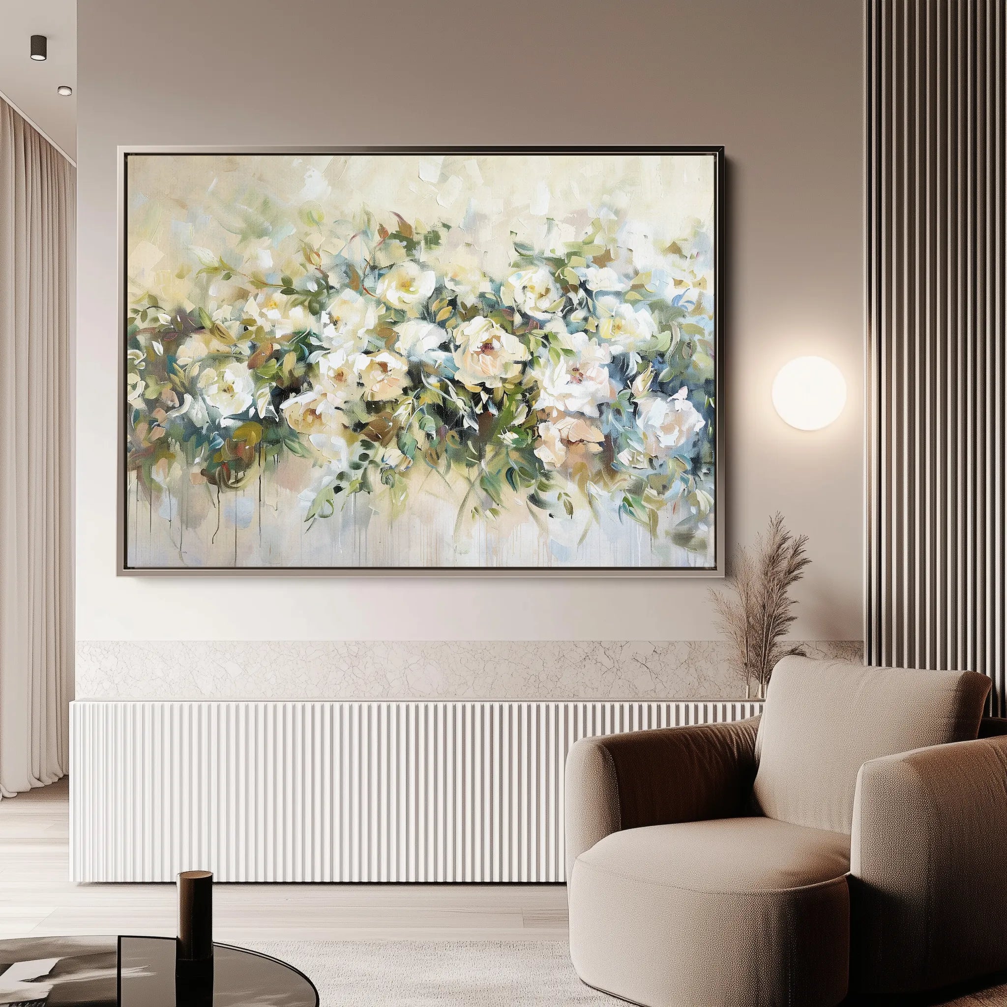 Floral 122 Canvas Art 18" x 24" / 45 x 60 cm / Black