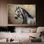 Horses 122 Canvas Art 18" x 24" / 45 x 60 cm / Black