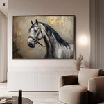 Horses 122 Canvas Art 18" x 24" / 45 x 60 cm / Black