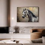 Horses 122 Canvas Art 18" x 24" / 45 x 60 cm / Black