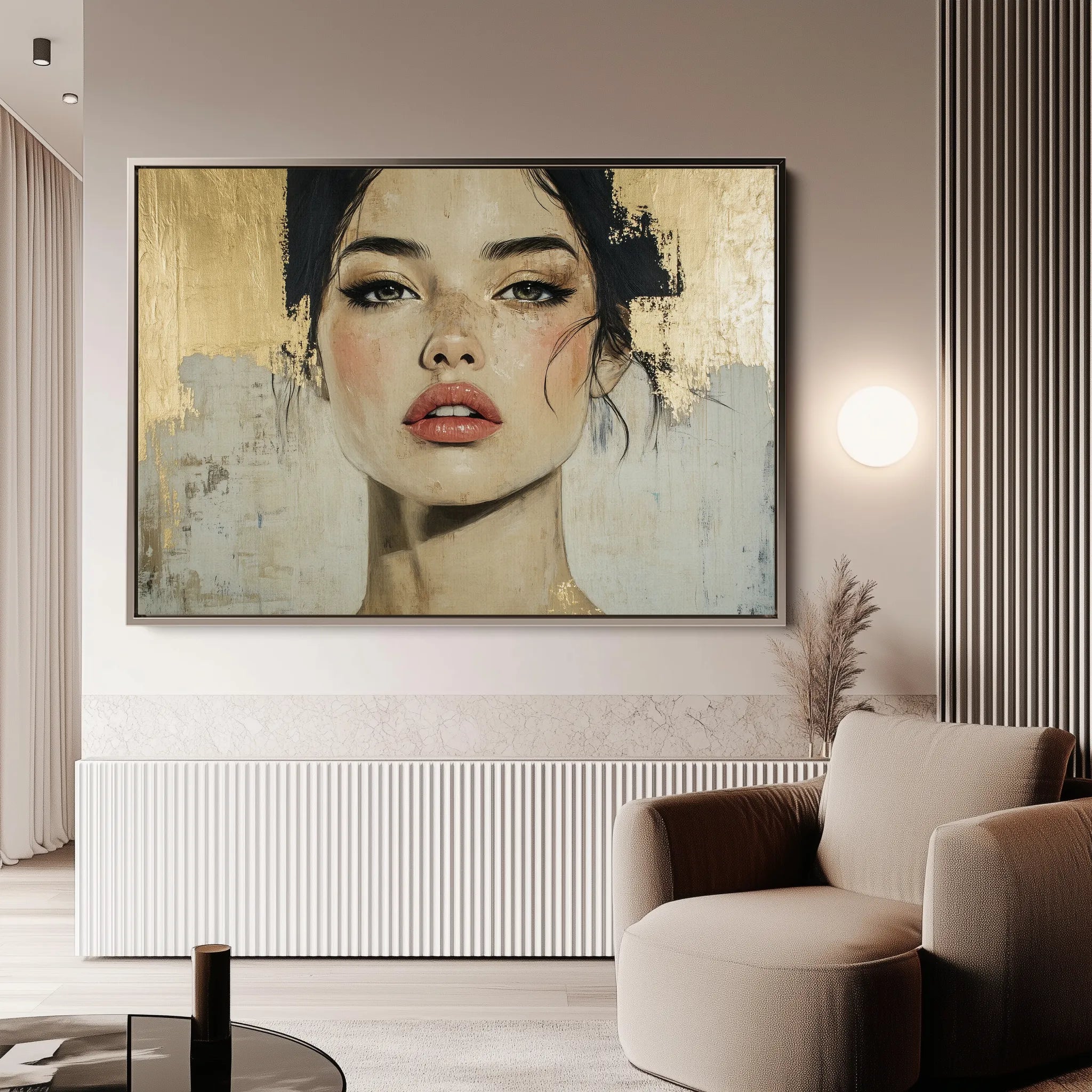 Portrait 122 Canvas Art 18" x 24" / 45 x 60 cm / Black