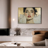 Portrait 122 Canvas Art 18" x 24" / 45 x 60 cm / Black