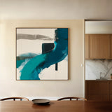 Abstract 1220 Canvas Art 16" x 16" / 40 x 40 cm / Black