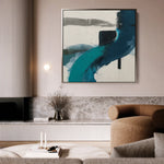 Abstract 1220 Canvas Art 16" x 16" / 40 x 40 cm / Black