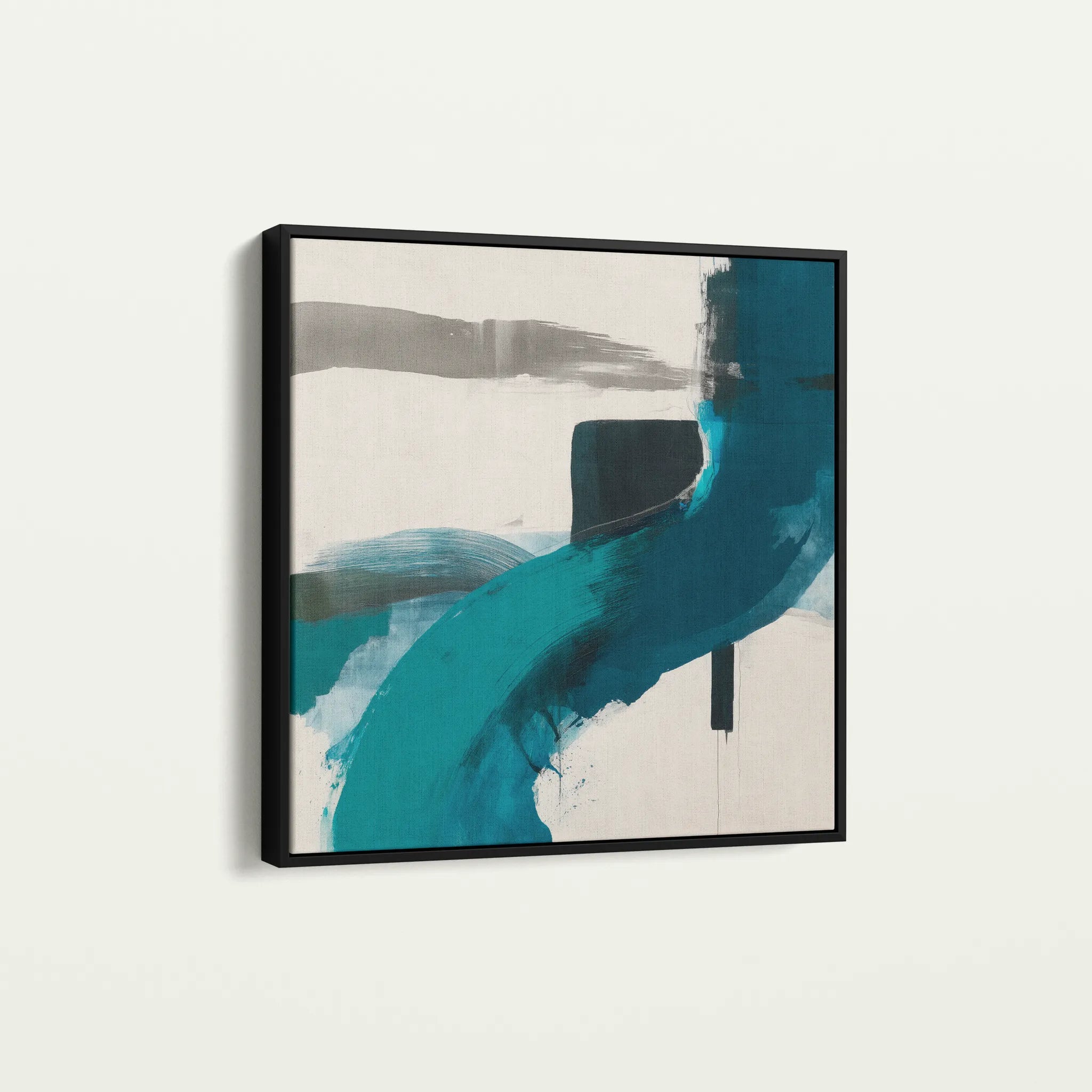 Abstract 1220 Canvas Art 16" x 16" / 40 x 40 cm / Black