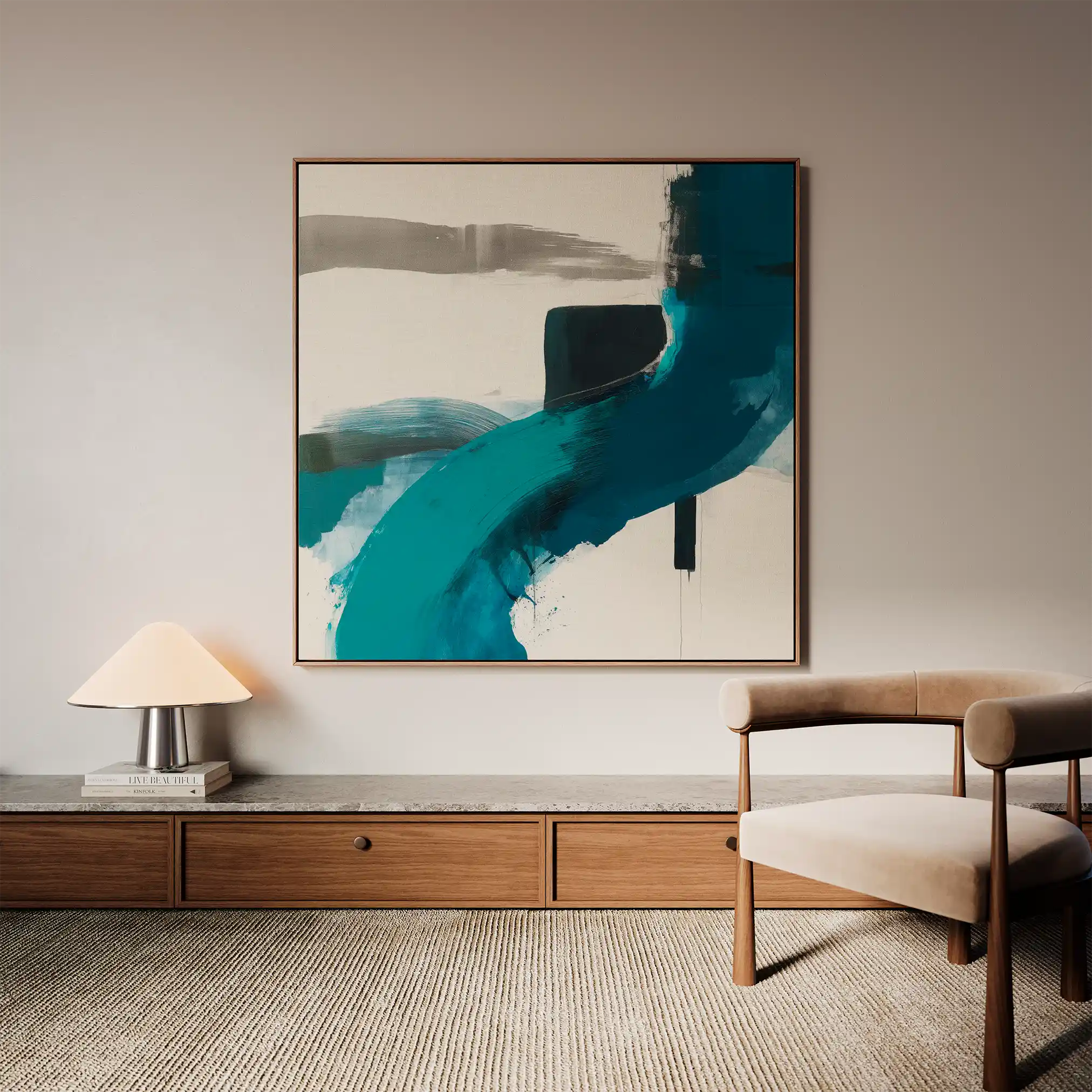 Abstract 1220 Canvas Art 60 x 60 cm / Black