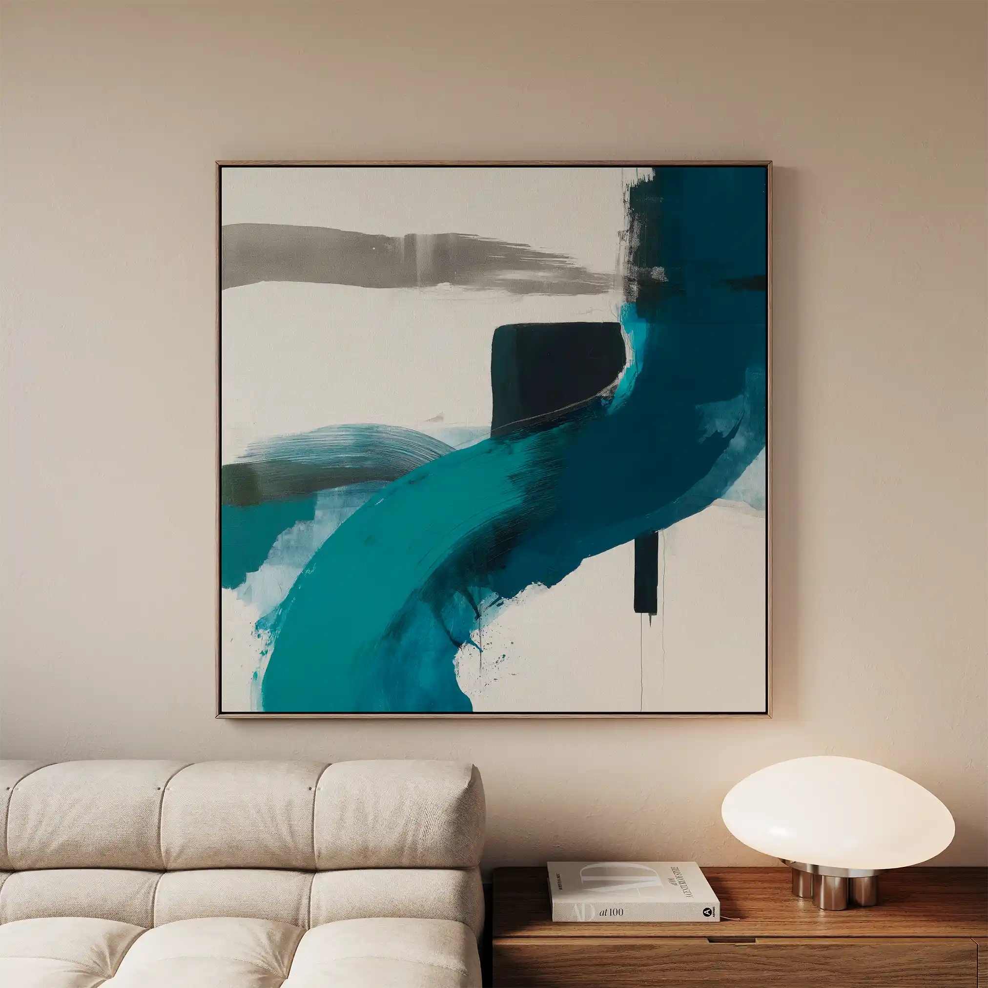 Abstract 1220 Canvas Art 60 x 60 cm / Black