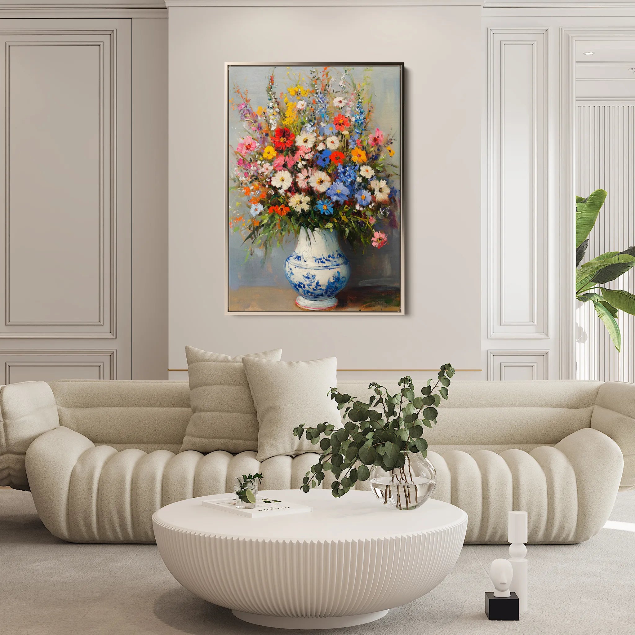 Floral 1220 Canvas Art 18" x 24" / 45 x 60 cm / Black