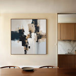 Abstract 1221 Canvas Art 16" x 16" / 40 x 40 cm / Black