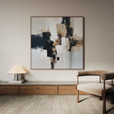 Abstract 1221 Canvas Art 16" x 16" / 40 x 40 cm / Black