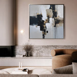 Abstract 1221 Canvas Art 16" x 16" / 40 x 40 cm / Black