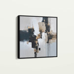 Abstract 1221 Canvas Art 16" x 16" / 40 x 40 cm / Black