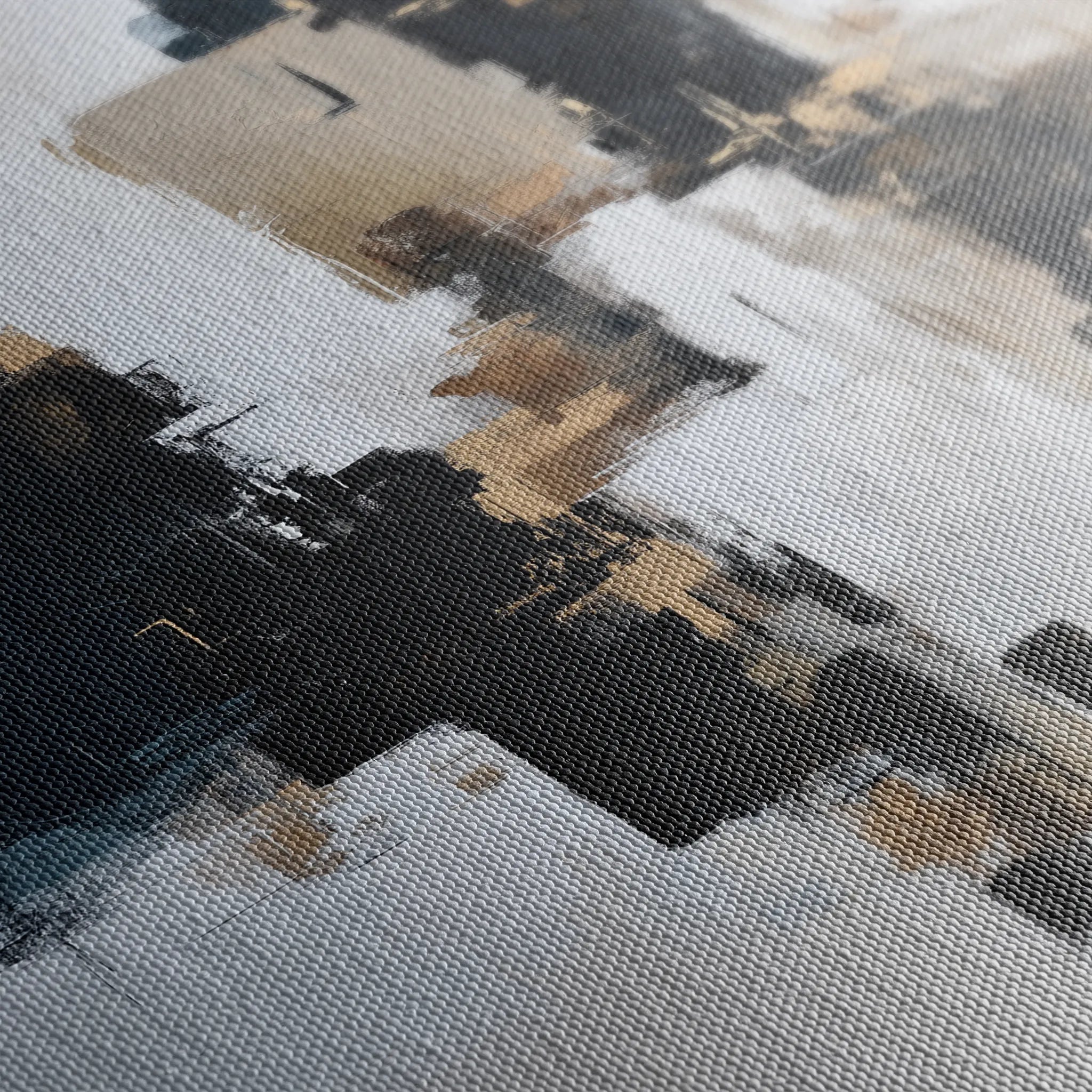 Abstract 1221 Canvas Art 16" x 16" / 40 x 40 cm / Black