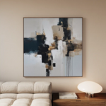 Abstract 1221 Canvas Art 60 x 60 cm / Black