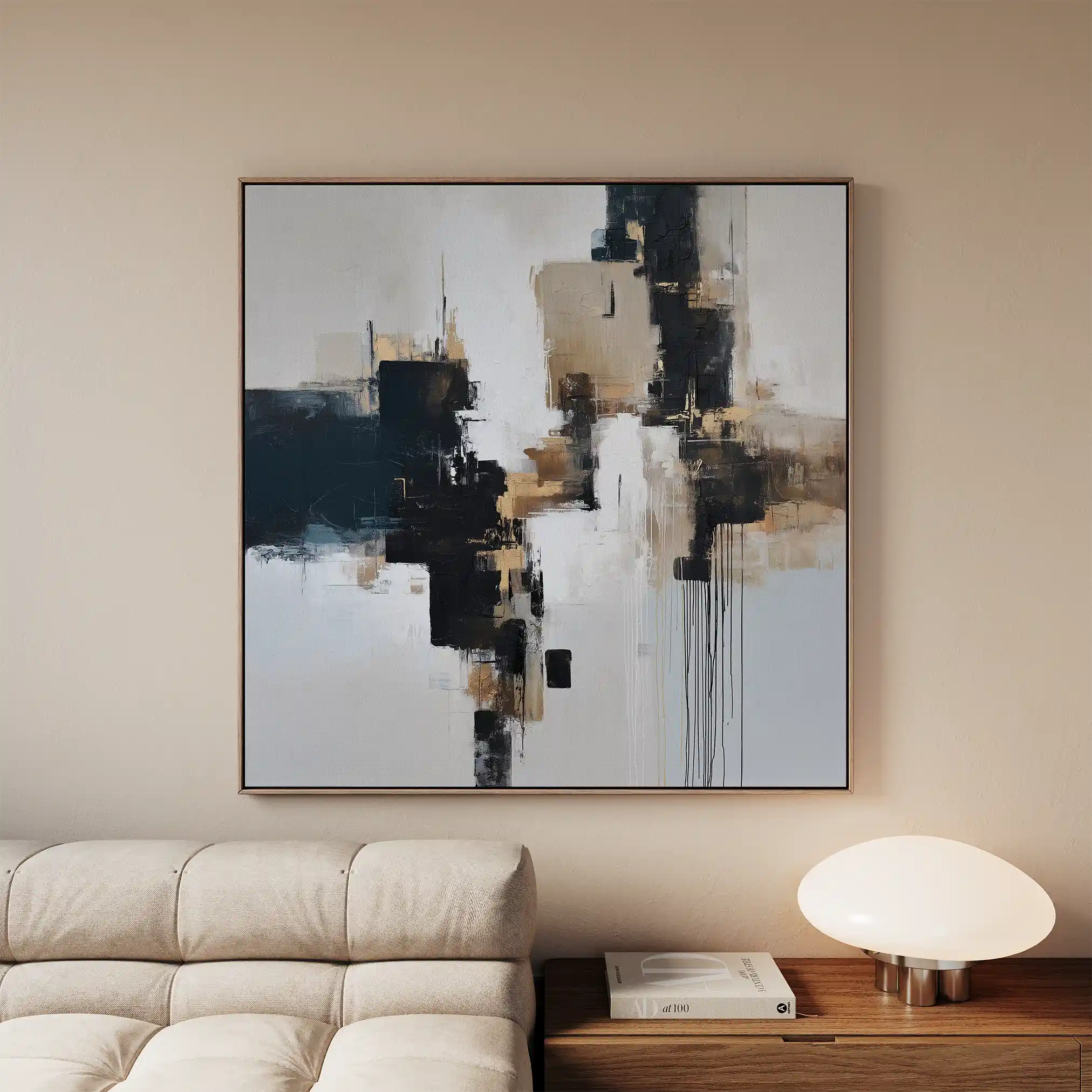Abstract 1221 Canvas Art 60 x 60 cm / Black