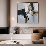 Abstract 1221 Canvas Art 60 x 60 cm / Black