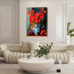 Floral 1221 Canvas Art 18" x 24" / 45 x 60 cm / Black