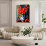 Floral 1221 Canvas Art 18" x 24" / 45 x 60 cm / Black