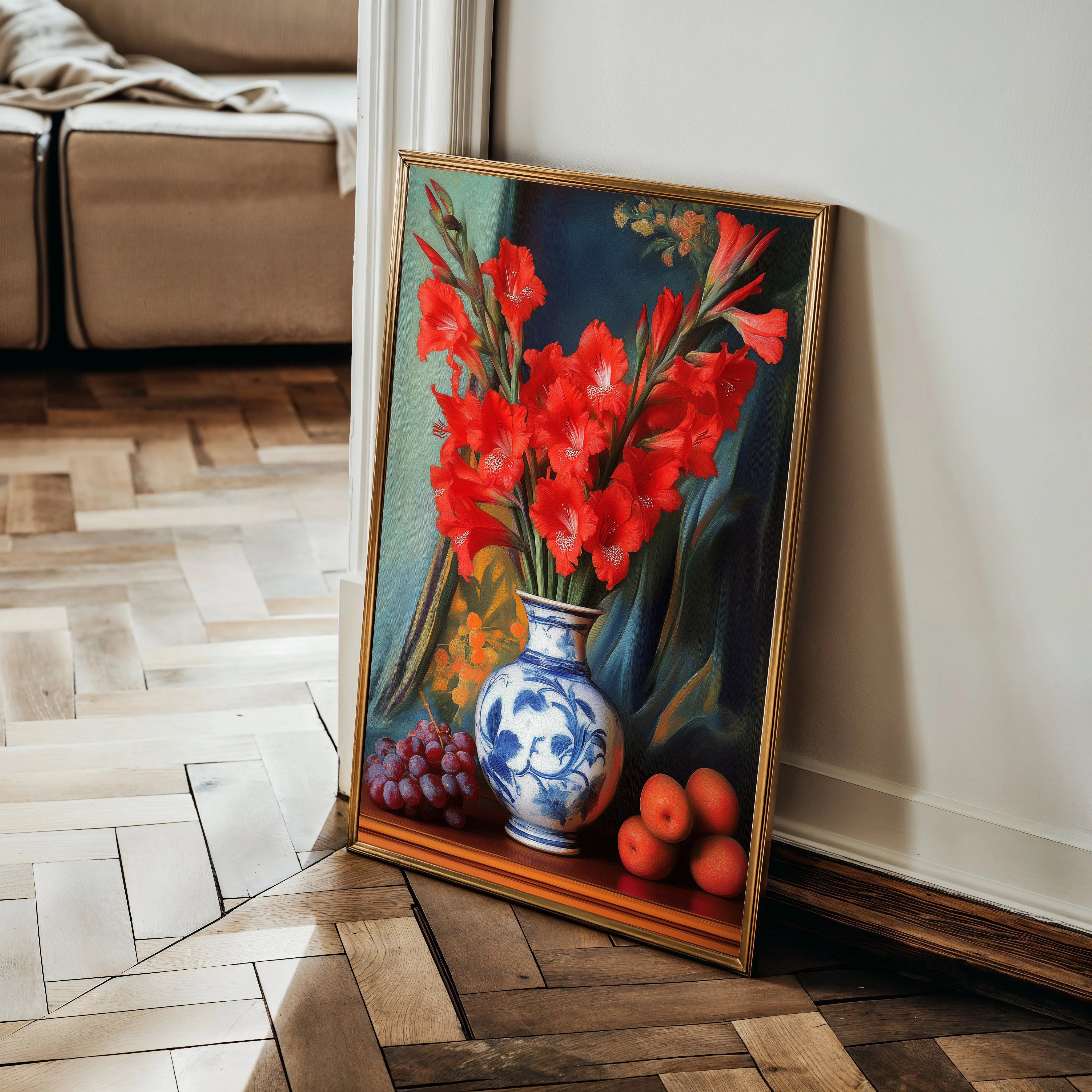 Floral 1221 Canvas Art 18" x 24" / 45 x 60 cm / Black
