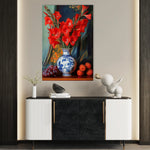 Floral 1221 Canvas Art 18" x 24" / 45 x 60 cm / Black
