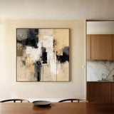 Abstract 1222 Canvas Art 16" x 16" / 40 x 40 cm / Black