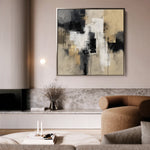 Abstract 1222 Canvas Art 16" x 16" / 40 x 40 cm / Black