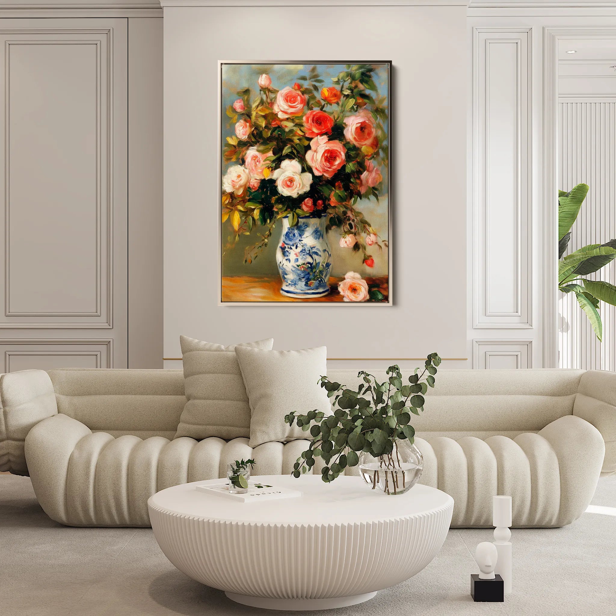 Floral 1222 Canvas Art 18" x 24" / 45 x 60 cm / Black