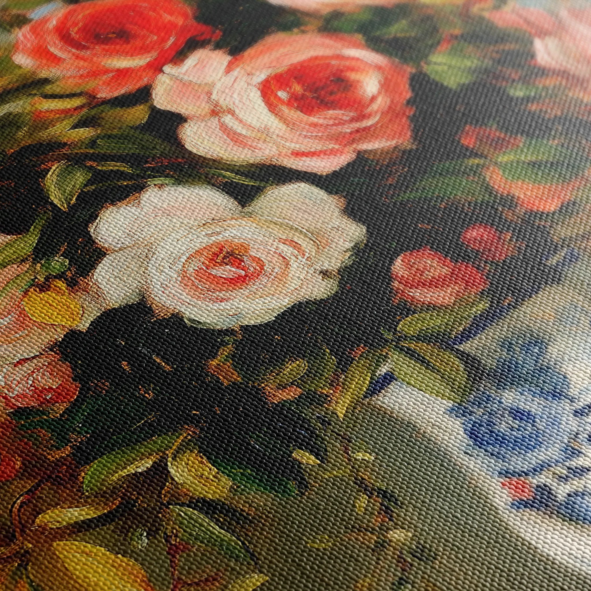 Floral 1222 Canvas Art 18" x 24" / 45 x 60 cm / Black