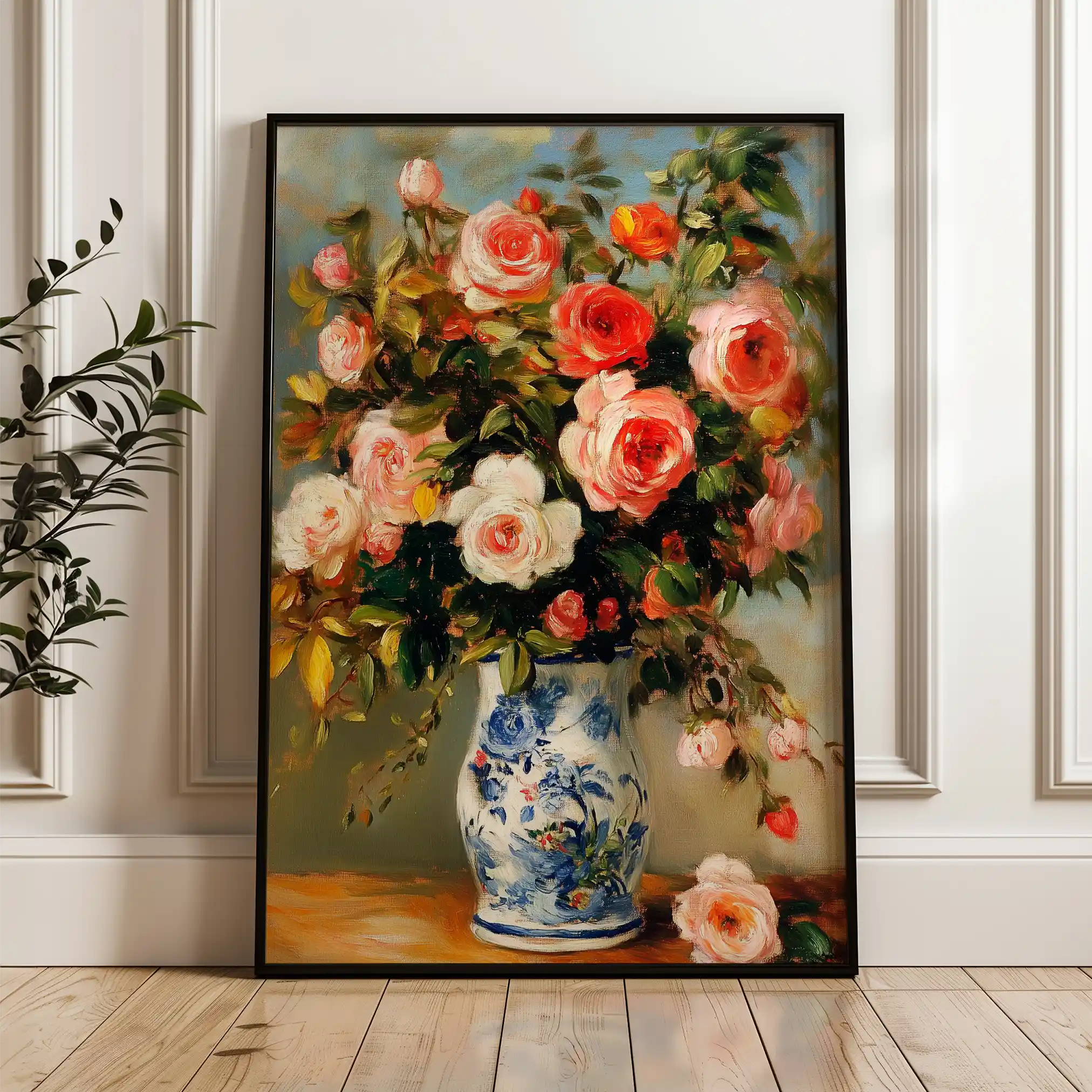 Floral 1222 Canvas Art 60 x 40 cm / Black