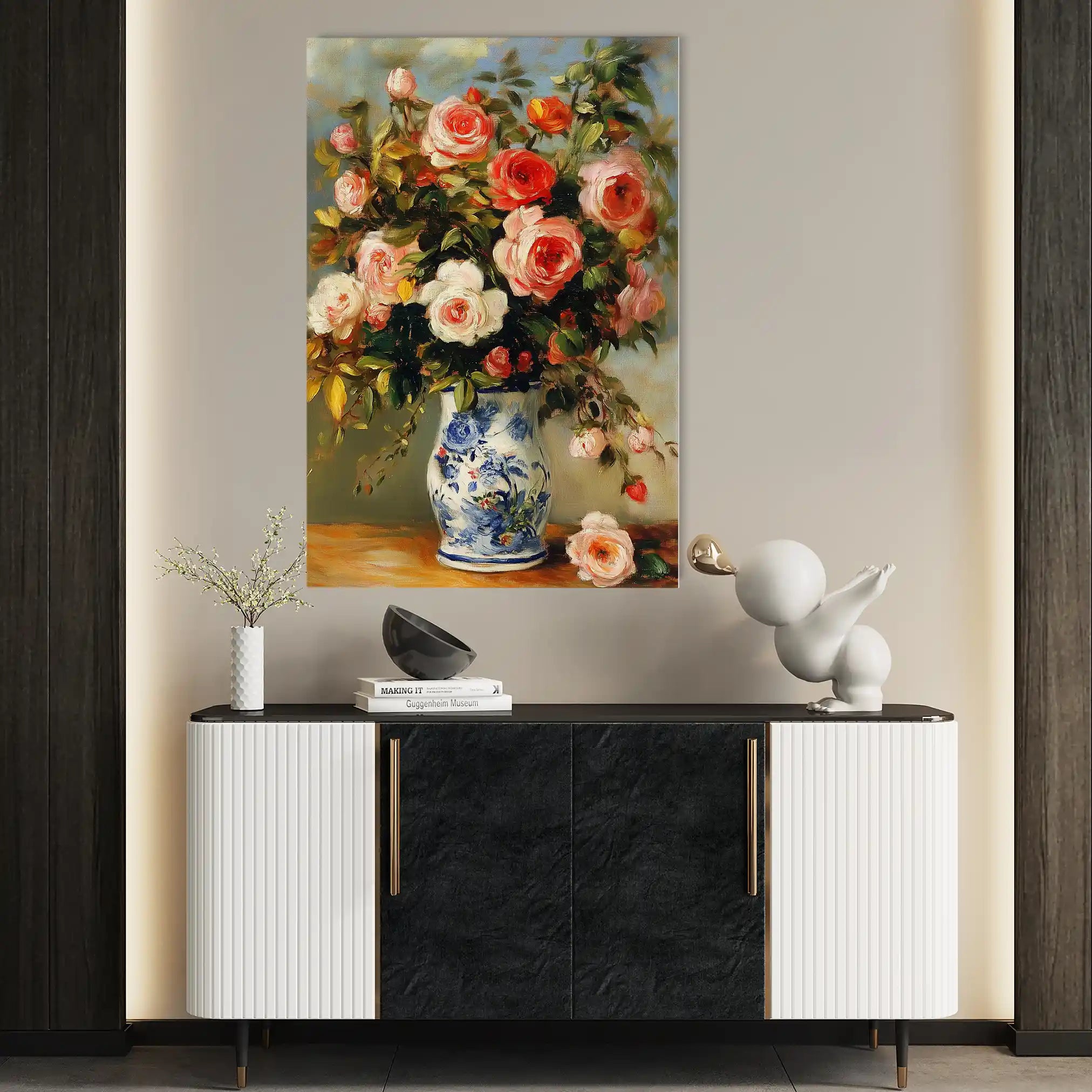 Floral 1222 Canvas Art 60 x 40 cm / Black