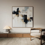 Abstract 1223 Canvas Art 16" x 16" / 40 x 40 cm / Black
