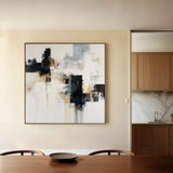 Abstract 1223 Canvas Art 16" x 16" / 40 x 40 cm / Black