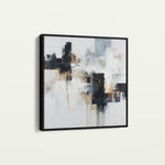 Abstract 1223 Canvas Art 16" x 16" / 40 x 40 cm / Black