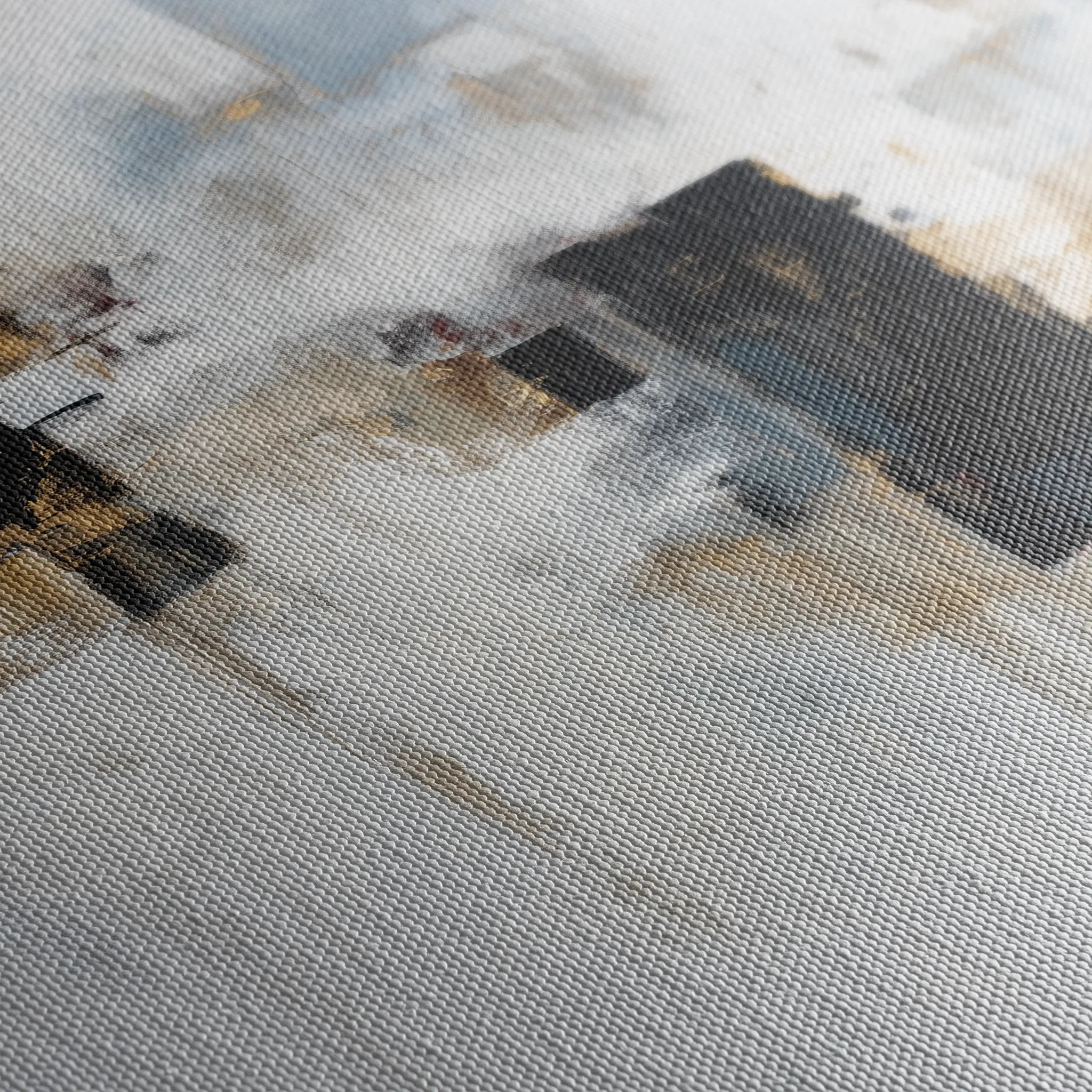Abstract 1223 Canvas Art 16" x 16" / 40 x 40 cm / Black