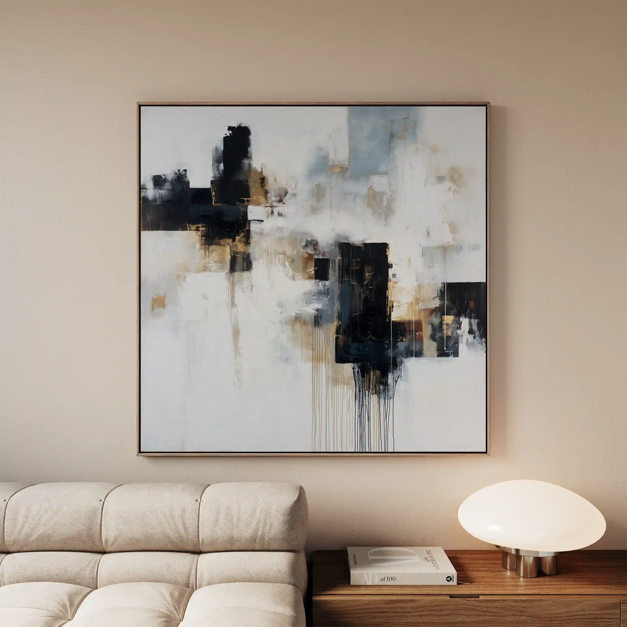 Abstract 1223 Canvas Art 60 x 60 cm / Black