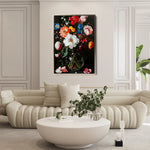 Floral 1224 Canvas Art 18" x 24" / 45 x 60 cm / Black