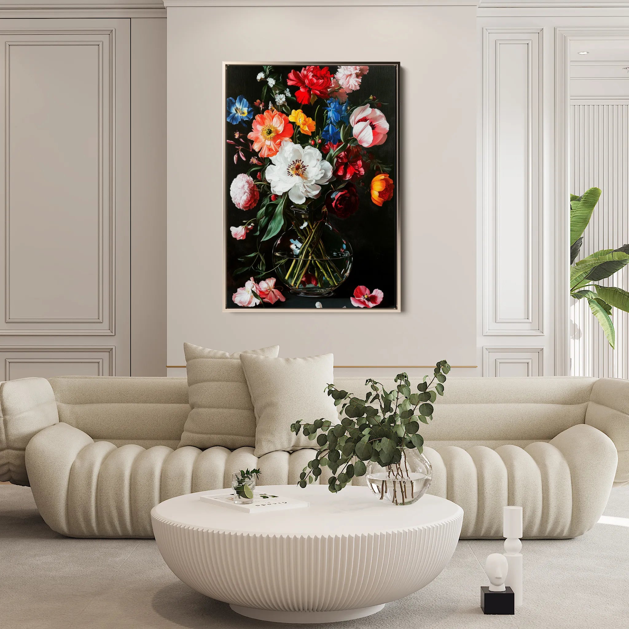 Floral 1224 Canvas Art 18" x 24" / 45 x 60 cm / Black