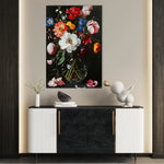 Floral 1224 Canvas Art 18" x 24" / 45 x 60 cm / Black
