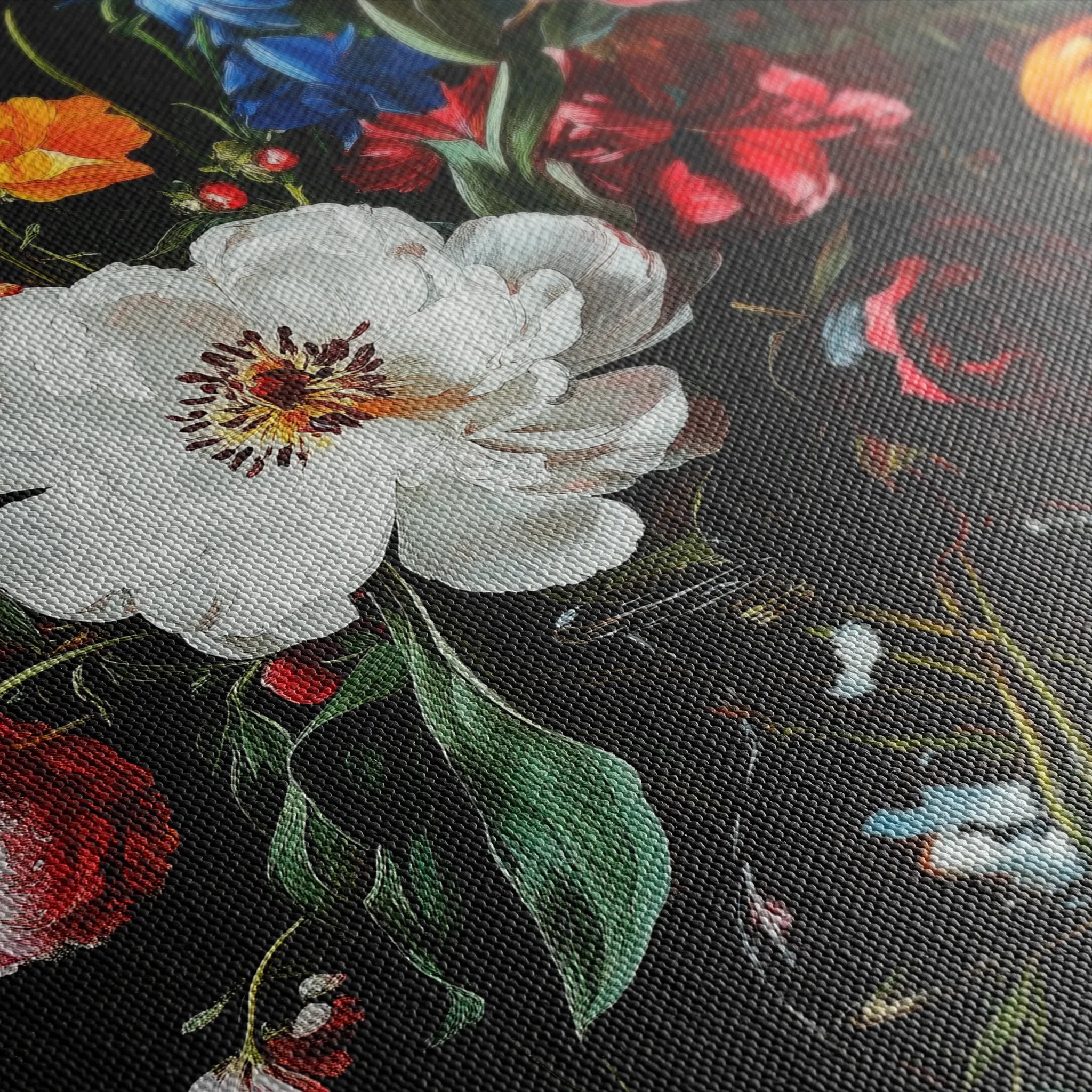 Floral 1224 Canvas Art 18" x 24" / 45 x 60 cm / Black