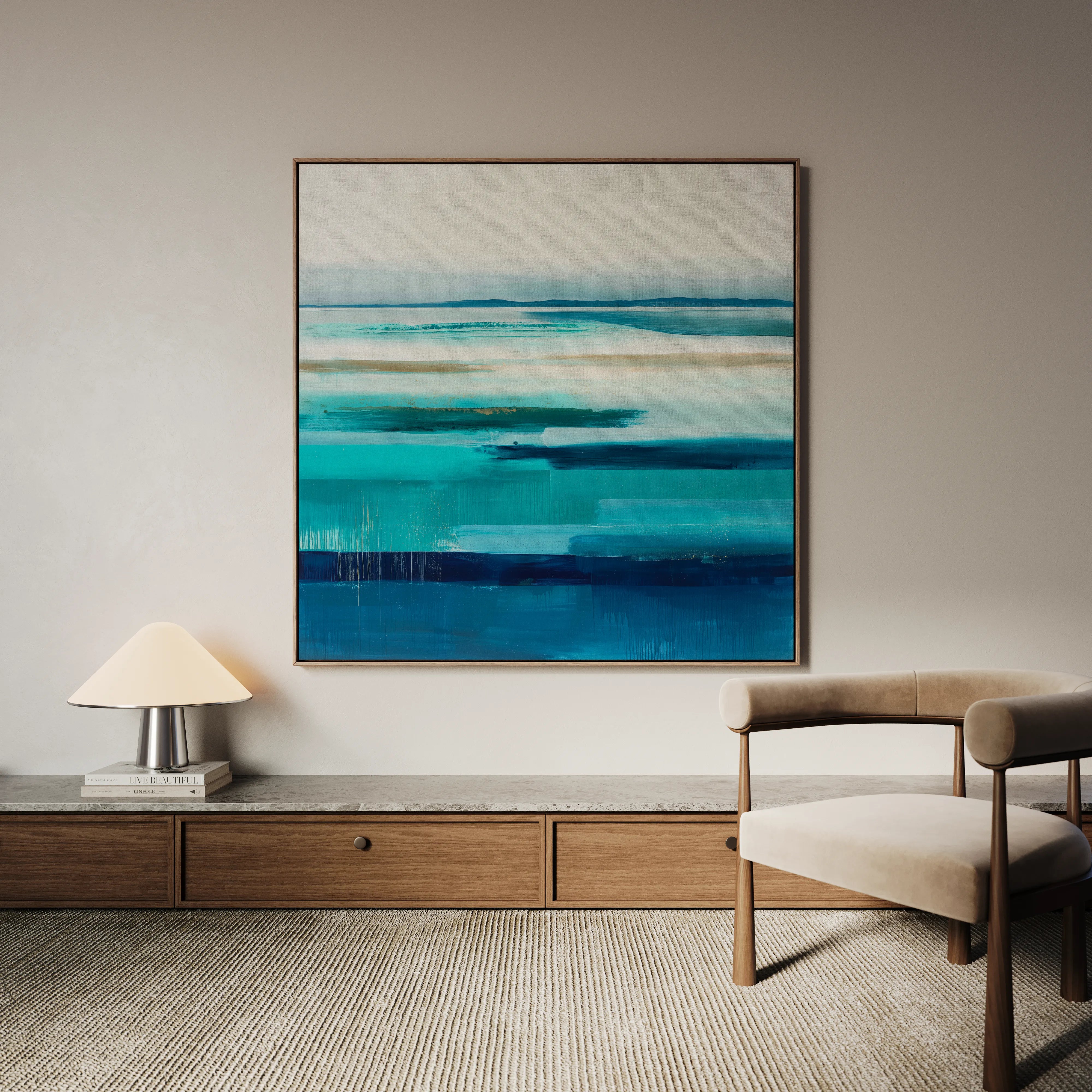 Abstract 1225 Canvas Art 16" x 16" / 40 x 40 cm / Black