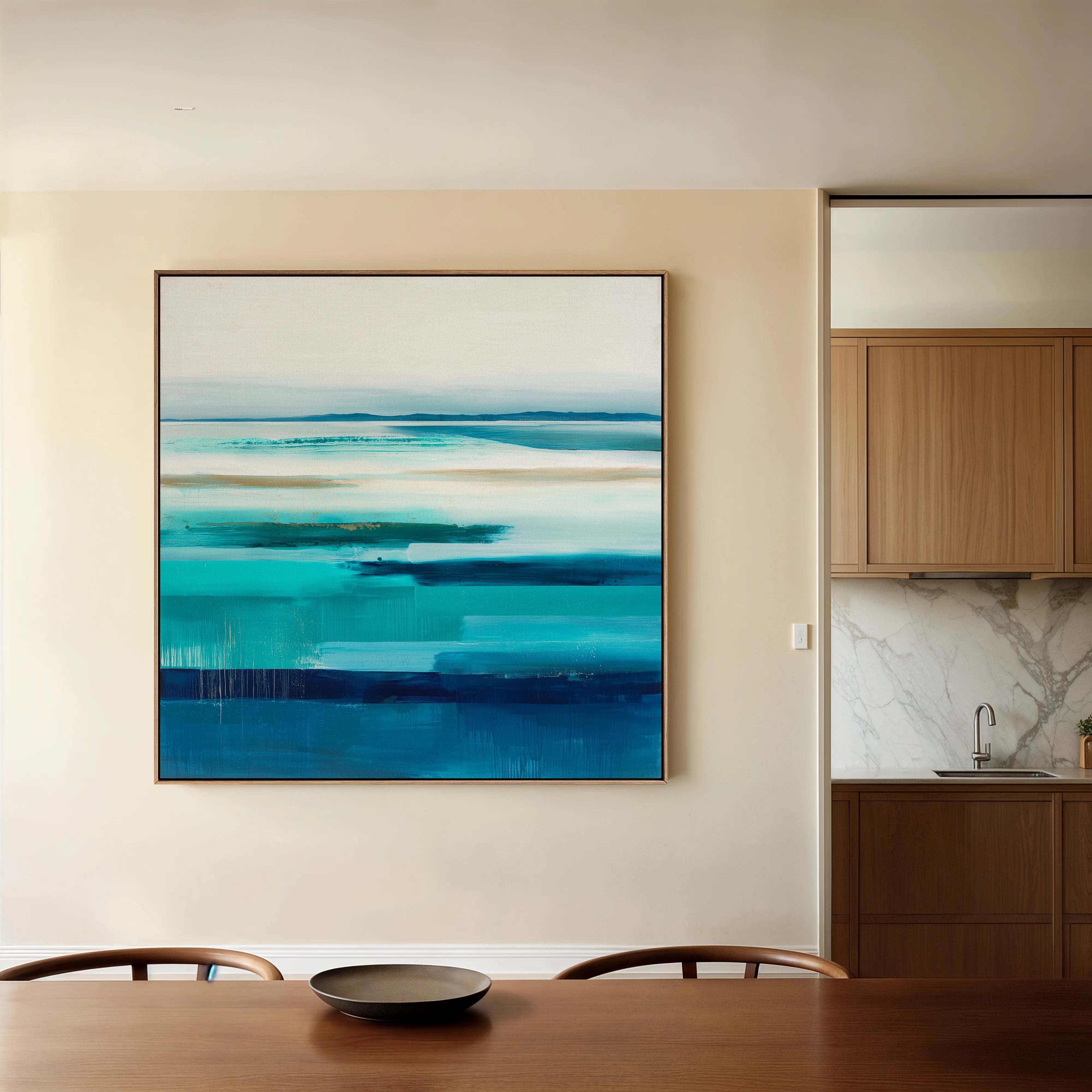 Abstract 1225 Canvas Art 16" x 16" / 40 x 40 cm / Black