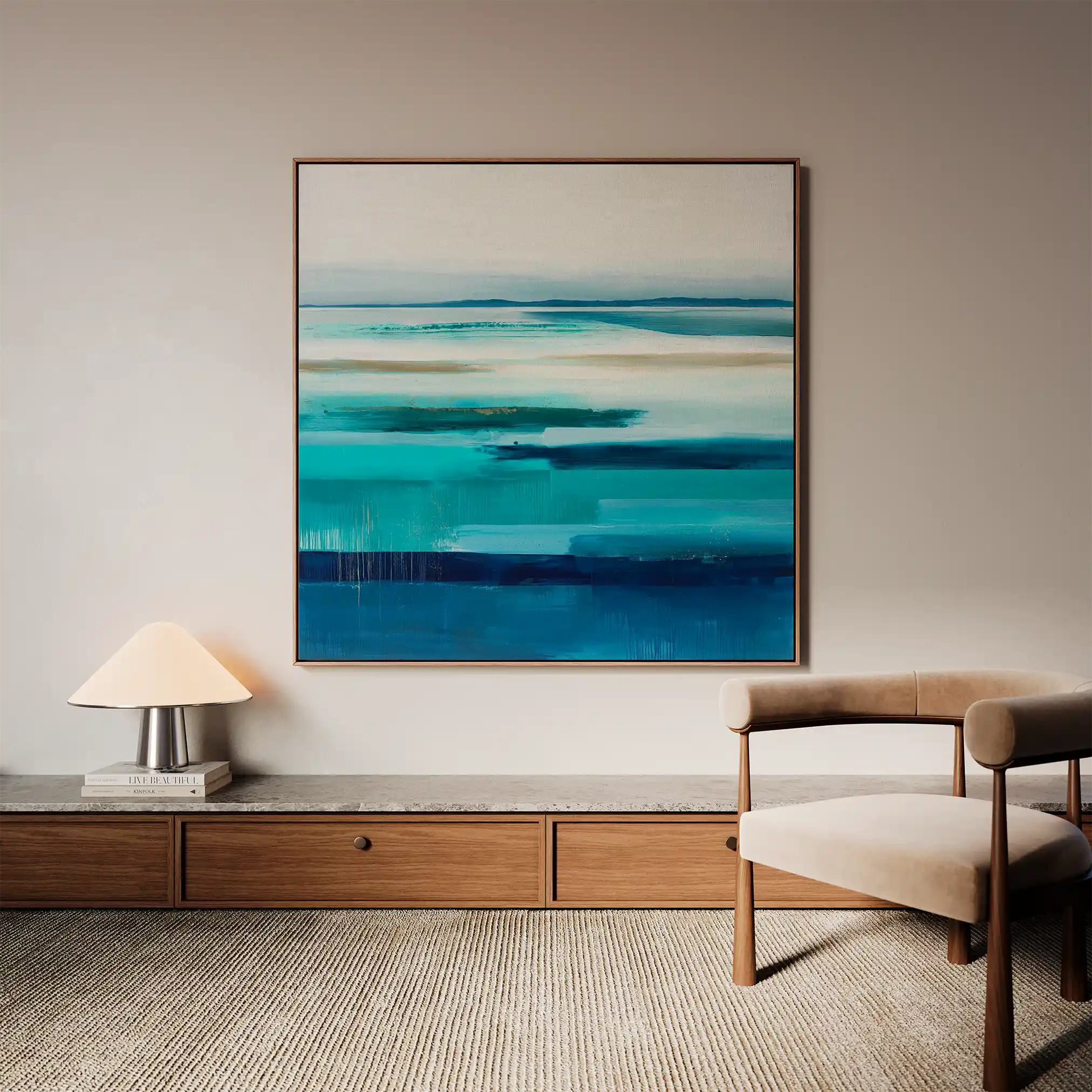 Abstract 1225 Canvas Art 60 x 60 cm / Black