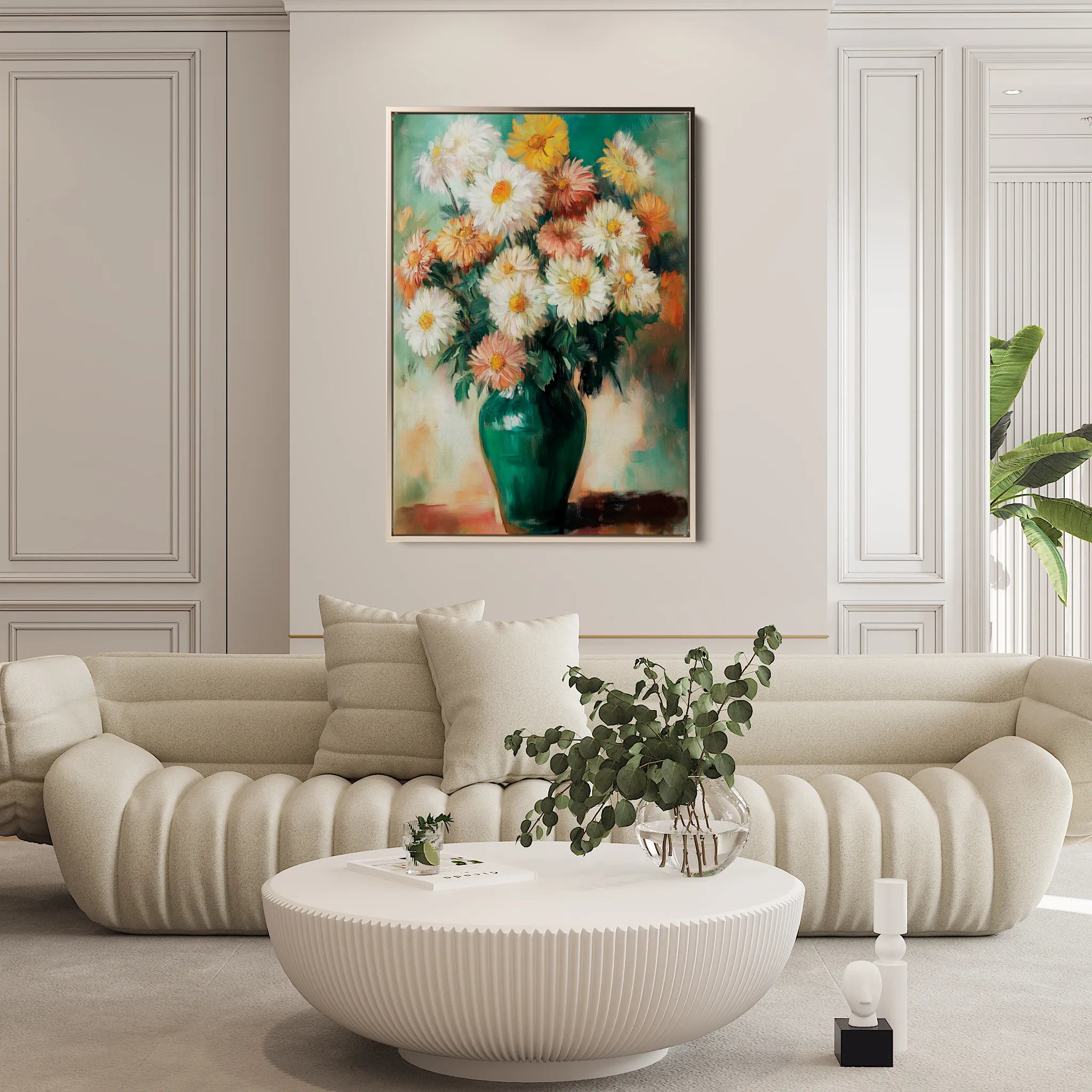 Floral 1225 Canvas Art 18" x 24" / 45 x 60 cm / Black