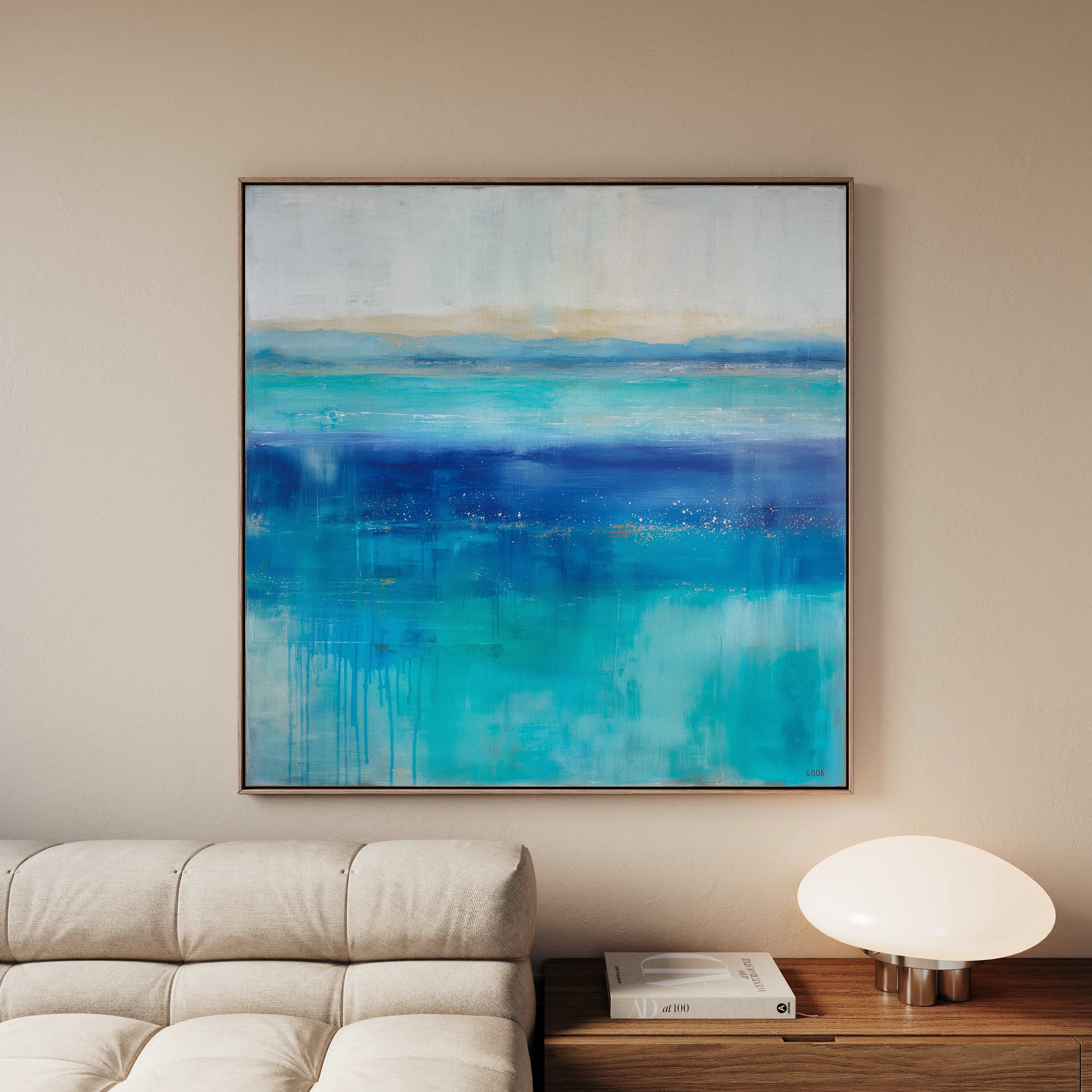 Abstract 1226 Canvas Art 16" x 16" / 40 x 40 cm / Black