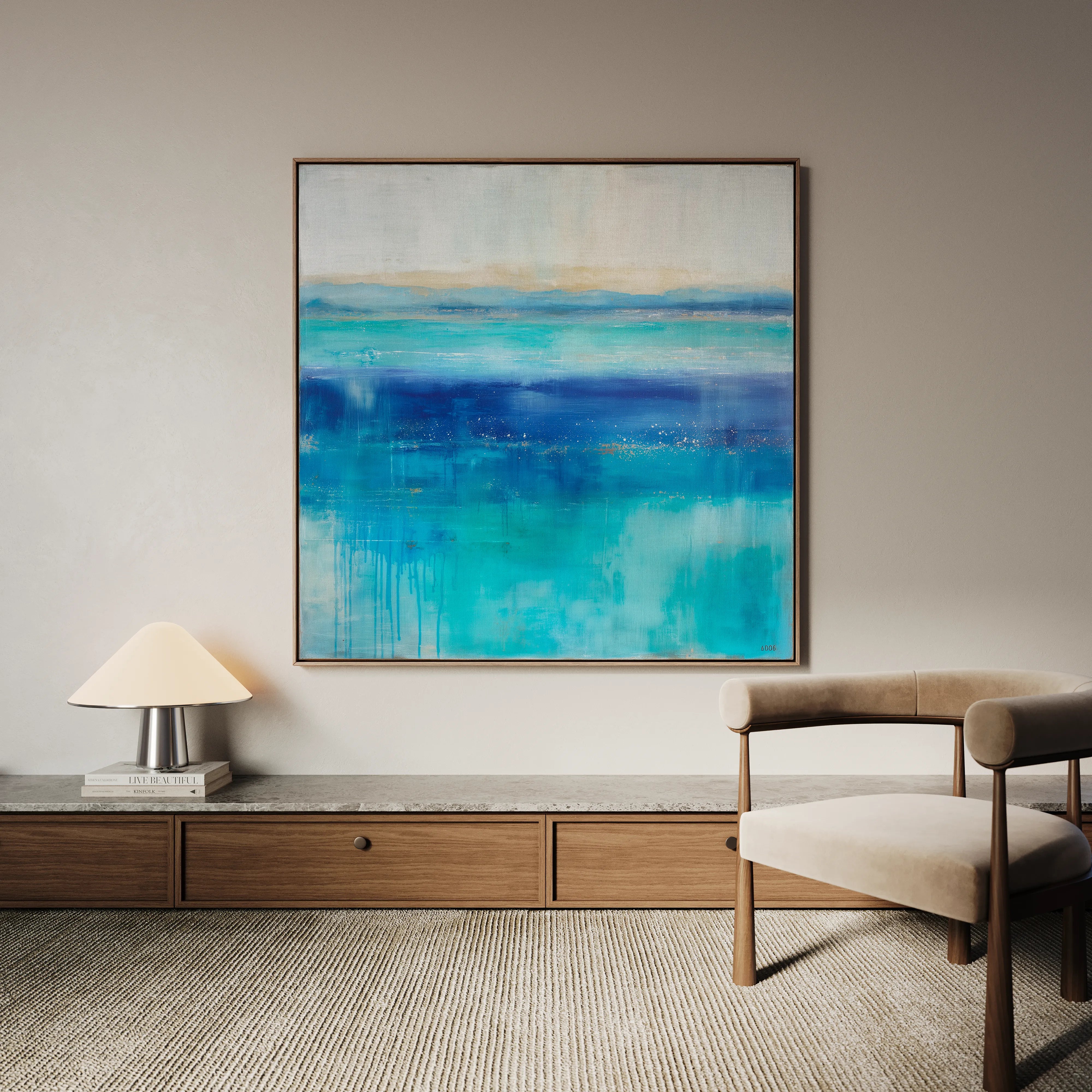 Abstract 1226 Canvas Art 16" x 16" / 40 x 40 cm / Black