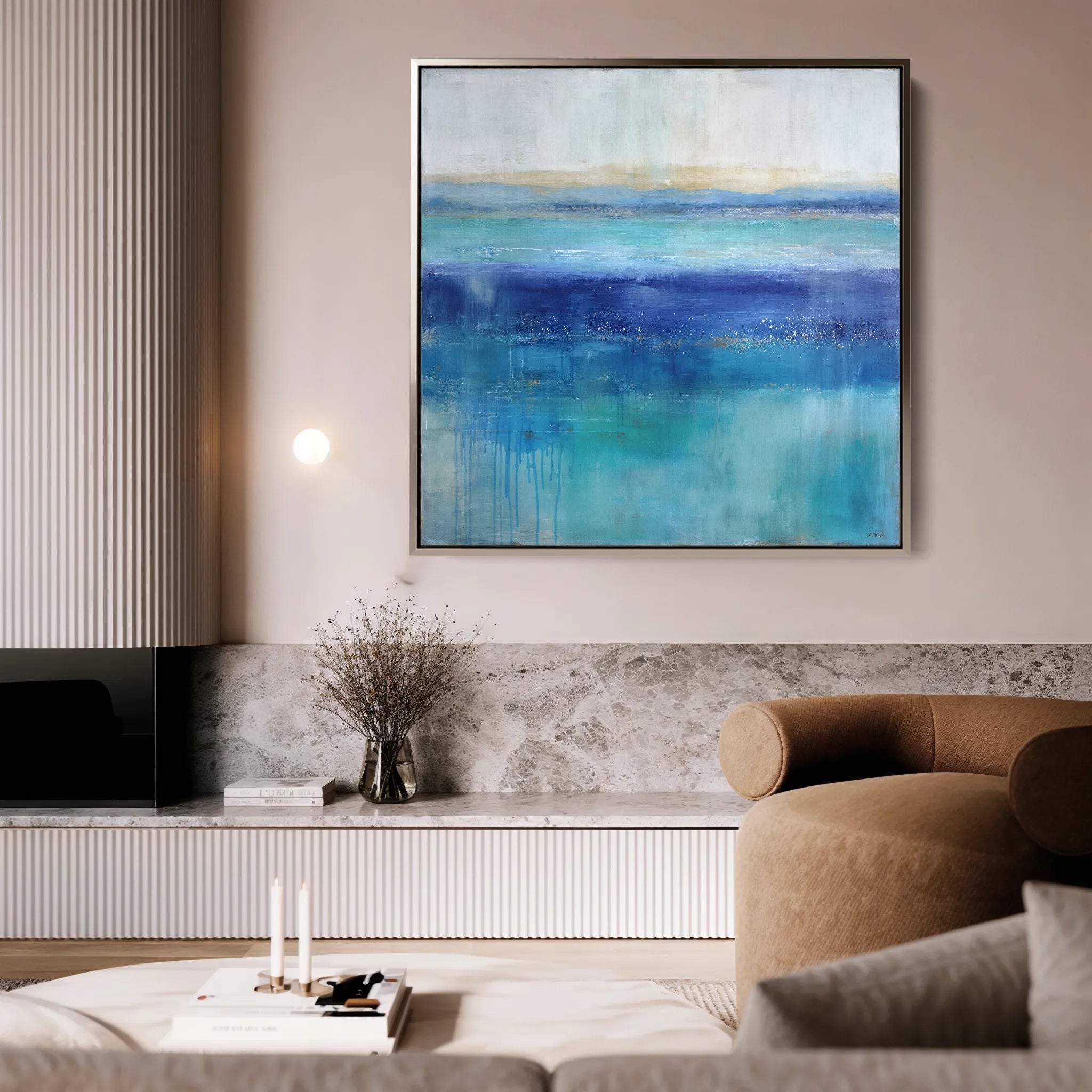 Abstract 1226 Canvas Art 16" x 16" / 40 x 40 cm / Black