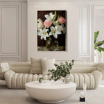 Floral 1226 Canvas Art 18" x 24" / 45 x 60 cm / Black
