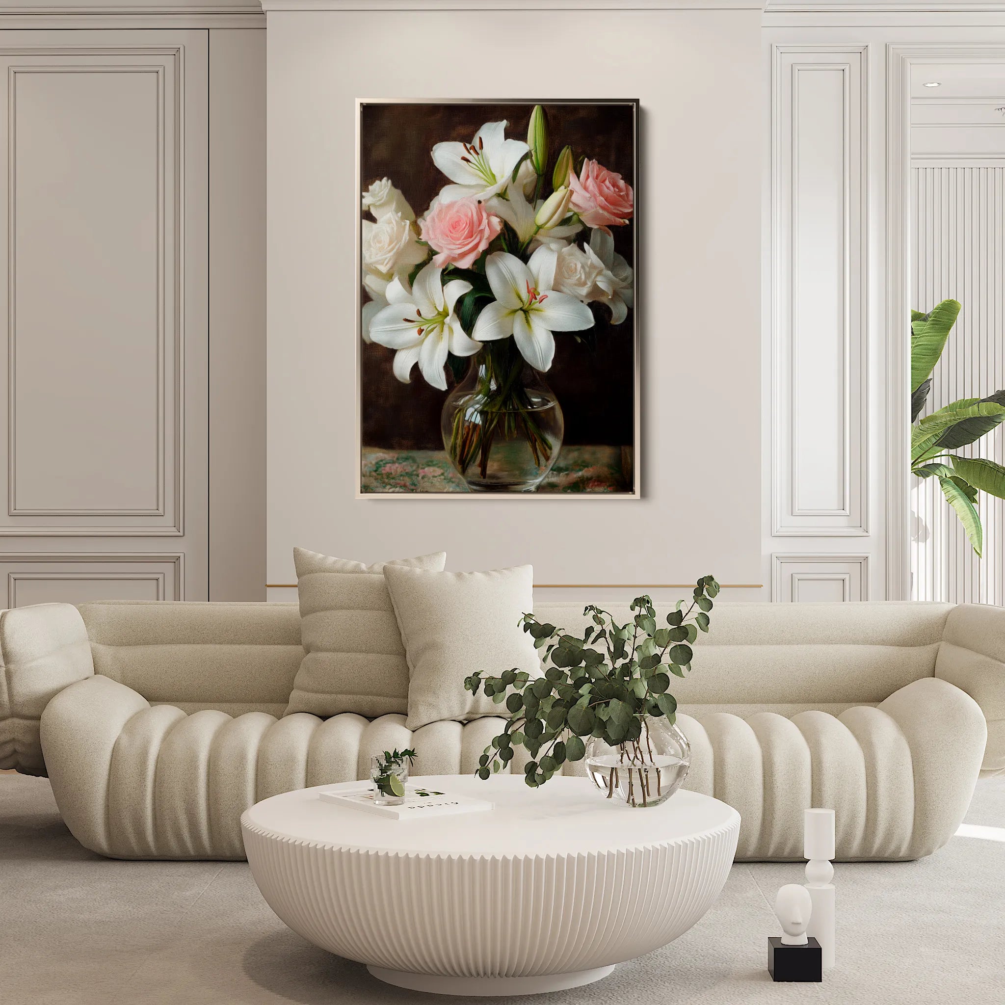 Floral 1226 Canvas Art 18" x 24" / 45 x 60 cm / Black