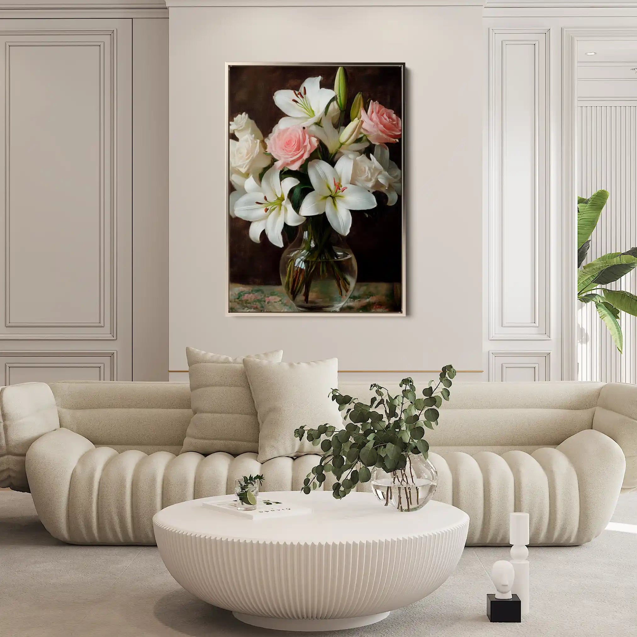 Floral 1226 Canvas Art 60 x 40 cm / Black