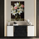 Floral 1226 Canvas Art 60 x 40 cm / Black